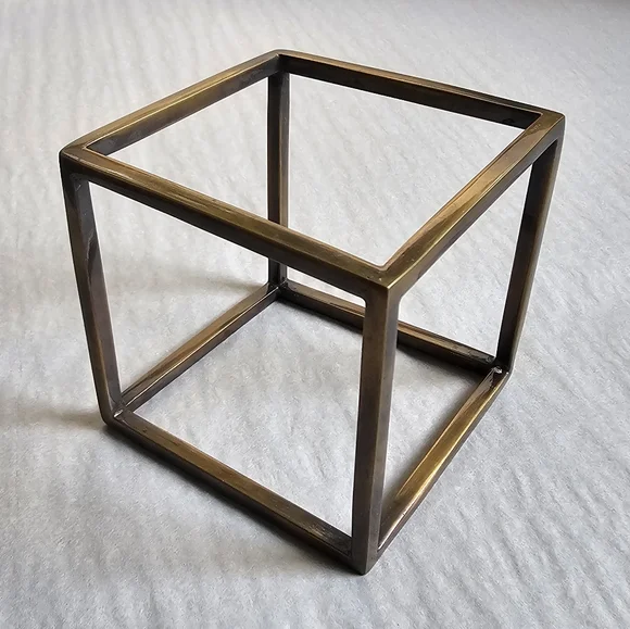 Last one Square cube solid brass bangle bracelet modern - Picture 1 of 10